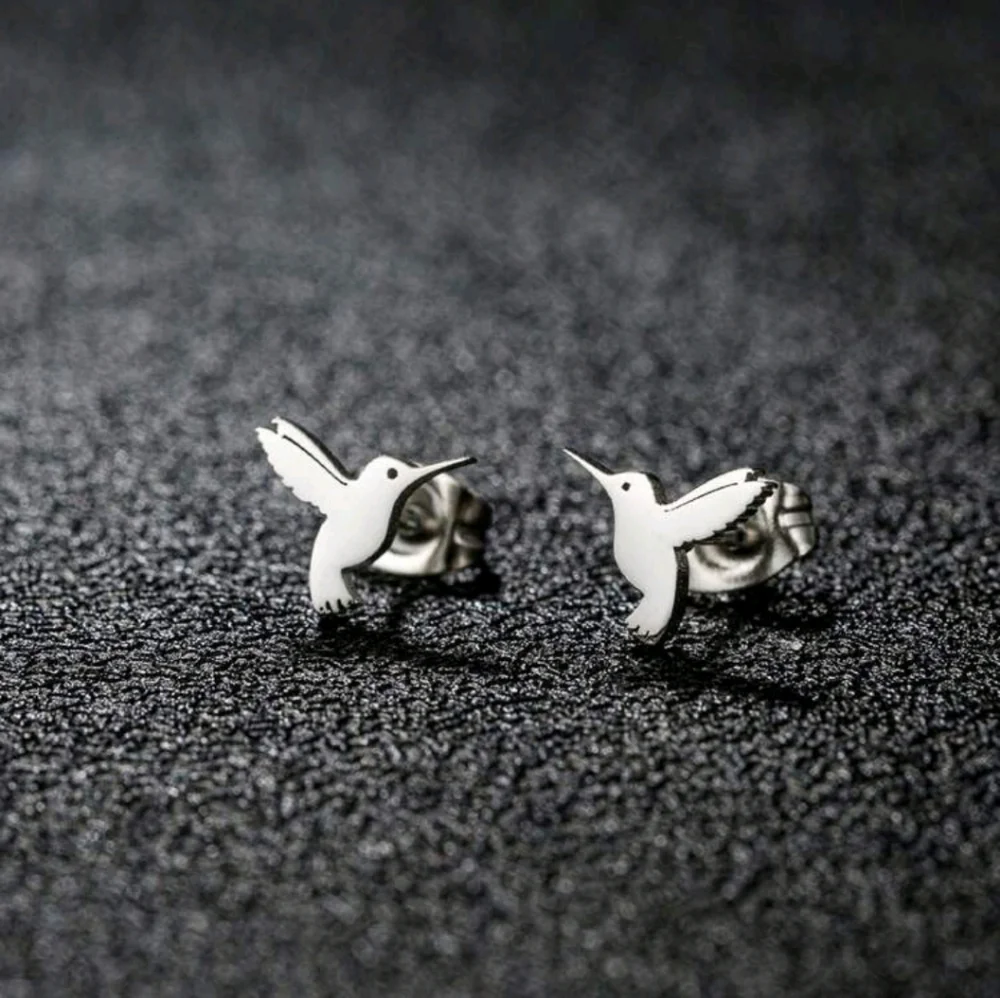 Silver Hummingbird Earrings - Picture 2 of 2